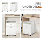 HOMCOM Lockable Filing Cabinet: 24" Vertical Mobile Cabinet for Secure Office Storage, White.