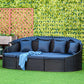 Outsunny 4 Pieces Rattan Daybed Patio Wicker Outdoor Garden Lounge Sofa Sets Sectional Conversation Set | The Comfy Couch Canada