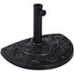 Outsunny 20" Half Round Patio Umbrella Base: Decorative Resin Stand Holder, Outdoor, Black | The Comfy Couch Canada