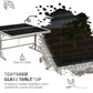Outsunny 5 Pieces Patio Dining Set, Conversational Rattan Loveseat and Dining Table with Tempered Glass Tabletop and Cushions, Gray.