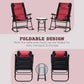 Outsunny 3pc Outdoor Folding Rocking Chair and Table Set Camping Yard Lounger Seat Patio Bistro Set w/ Padded Seat Red | The Comfy Couch Canada