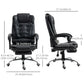 HOMCOM PU Leather High Back Executive Office Chair Swivel Recliner with Retractable Footrest Padded Armrests Black | The Comfy Couch Canada