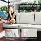 Outsunny 6 Piece Patio Furniture Set, Rattan Wicker Patio Sofa Set Sectional Outdoor Conversation Sofa Set Storage Table & Cushions, Cream White | The Comfy Couch Canada