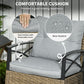Outsunny Patio Wicker 3 Pieces Rocking Chair Set, PE Rattan Bistro Set with Padded Cushions, Rocker Chairs and Two-tier Iron Plate Top | The Comfy Couch Canada