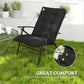 Outsunny Set of 2 Outdoor Folding Chairs with Adjustable Backrest, Padded Camping Chairs for Outdoor Events, Black | The Comfy Couch Canada