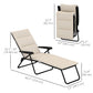 Outsunny Foldable Lounge Chair, Reclining Patio Sun Lounger with 6-Position Adjustable Back, Beige