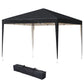 Outsunny 10 x 10ft Folding Pop Up Tent Outdoor Gazebo Canopy with Carrying Bag, Black | The Comfy Couch Canada