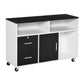 HOMCOM Mobile Lateral Filing Cabinet: Lockable Drawer Printer Stand on Wheels for Home Office, Black | The Comfy Couch Canada