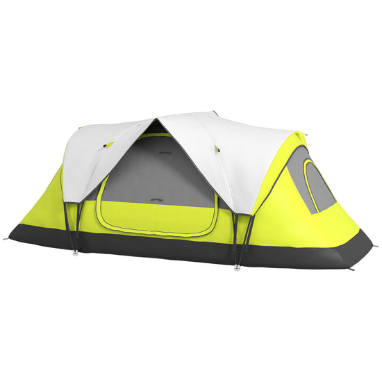 Outsunny Camping Tent for 6-8 Man with 2000mm Waterproof Rainfly and Carry Bag for Fishing Hiking Festival, Green | The Comfy Couch Canada