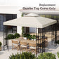 Outsunny Gazebo Refresh: 98" Square Canopy Replacement Top, Cream White Outdoor Garden Sun Shade, 2-Tier UV Cover | The Comfy Couch Canada
