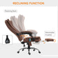 Vinsetto Vibration Massage Office Chair: 6-point Micro Fiber Recliner, Retractable Footrest, Brown | The Comfy Couch Canada