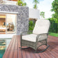 Outsunny PE Rattan Rocking Chair Outdoor Patio Wicker Recliner with Soft Cushion for Garden Backyard Porch Khaki | The Comfy Couch Canada
