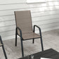 Outsunny Set of 4 Outdoor Dining Chairs, Heavy Duty Stackable Patio Dining Set with Armrests for Balcony Garden, Grey | The Comfy Couch Canada