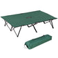 Outsunny 76 Two Person Folding Camping Cot Outdoor Portable Double Cot Wide Military Sleeping Bed w/ Carrying Bag Green | The Comfy Couch Canada