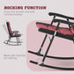 Outsunny 3pc Outdoor Folding Rocking Chair and Table Set Camping Yard Lounger Seat Patio Bistro Set w/ Padded Seat Red | The Comfy Couch Canada