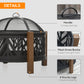 Outsunny 31" Outdoor Fire pit, 2-in-1 Wood Burning Fire Pit Brazier with Lid, BBQ Grill, Poker for Backyard, Camping, Black | The Comfy Couch Canada