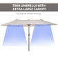 Outsunny 15ft Double-Sided Patio Umbrella Rectangular Parasol Sun Shelter Canopy Shade UV Protection w/ Hand Crank | The Comfy Couch Canada
