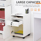 HOMCOM Lockable Filing Cabinet: 24" Vertical Mobile Cabinet for Secure Office Storage, White.