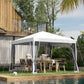 Outsunny 10x10 Pop-Up Gazebo Tent with Mesh Sidewalls & Carry Bag for Outdoor Patio, UV Protection, Cream White | The Comfy Couch Canada