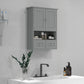 kleankin Grey Over Toilet Cabinet: Bathroom Wall Storage with Medicine Cabinet, Shelf & Drawers for Hallways & Living Rooms | The Comfy Couch Canada