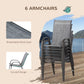 Outsunny 8-Piece Grey Patio Dining Set with Umbrella - Includes 6 Chairs & Table for Outdoor Entertaining | The Comfy Couch Canada