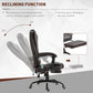 Vinsetto Reclining Office Chair with 7-Point Vibrating Massage Footrest Adjustable Height Swivel Chair Brown | The Comfy Couch Canada
