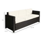 Outsunny Luxury 3-Seater Sofa Rattan Wicker Outdoor Patio Furniture with Plush Cushions Weatherproof Black | The Comfy Couch Canada