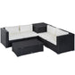 Outsunny 6pcs Deluxe Rattan Wicker Sofa Garden Sectional Couch Patio Furniture Set with Cushion, Black | The Comfy Couch Canada