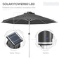 Outsunny LED Patio Umbrella, Lighted Deck Umbrella with 4 Lighting Modes, Solar & USB Charging, Charcoal Grey | The Comfy Couch Canada