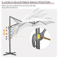 Outsunny Offset Patio Umbrella: 10ft Cantilever Sun Shade Cross Base 361å¡ Rotation White Poles | The Comfy Couch Canada