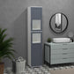 kleankin 75" Tall Bathroom Storage Cabinet: Matte Glass Doors, 5-Tier Shelving & Narrow Space-Saving Design in White Elegant Finish | The Comfy Couch Canada