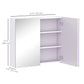 HOMCOM Wall Mount Mirrored Bathroom Medicine Cabinet Adjustable Shelf Double Soft Close Doors Grey | The Comfy Couch Canada