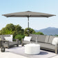 Outsunny 6.5x9.6ft Rectangle Aluminum Tilt Patio Umbrella, Garden Market Parasol, Outdoor Sunshade Canopy with Crank, Light Grey | The Comfy Couch Canada
