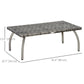 Outsunny 35" Rattan Coffee Table Outdoor Side Table Patio Wicker Furniture, Small Rectangular with All-Weather PE for Garden, Balcony, Backyard, Poolside, Grey | The Comfy Couch Canada