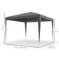 Outsunny 10x10ft Party Tent Portable Gazebo, Folding Garden Canopy Event Shelter Outdoor Sunshade Grey | The Comfy Couch Canada