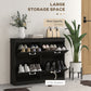 HOMCOM Shoe Storage Cabinet: Space-Saving Design with 4 Flip Drawers & Adjustable Shelves for 20 Pairs, Black | The Comfy Couch Canada