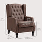 HOMCOM Faux Leather Armchair, Modern Accent Chair with Thick Padding for Living Room, Bedroom, Home Office, Brown | The Comfy Couch Canada