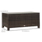 Outsunny Rattan Wicker Coffee Table with Glass Top Outdoor Garden Patio Furniture Brown Tempered | The Comfy Couch Canada
