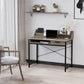 HOMCOM Grey Industrial Computer Desk with Drawer & Open Shelves - Stylish Writing Table with Hutch for Home Office.