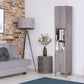 Kleankin Tall Bathroom Cabinet Freestanding Storage Organizer with Shelves, Wood Grain | The Comfy Couch Canada
