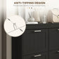 HOMCOM Shoe Storage Cabinet: Space-Saving Design with 4 Flip Drawers & Adjustable Shelves for 20 Pairs, Black | The Comfy Couch Canada