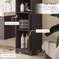 kleankin Freestanding Tall Bathroom Cabinet: Adjustable Shelves, Dark Brown Storage Solution | The Comfy Couch Canada