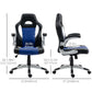 HOMCOM PU Leather Racing Gaming Chair: Blue High Back, Office Computer Desk Chair, Adjustable Height, Flip Up Armrest, Swivel | The Comfy Couch Canada