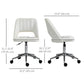 Vinsetto Mid Back Office Chair Velvet Fabric Swivel Scallop Shape Computer Desk Chair, Cream White | The Comfy Couch Canada