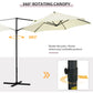 Outsunny 8.5FT Offset Patio Umbrella 360° Rotation Cantilever Roma Parasol Sun Shade Canopy Shelter Beige | The Comfy Couch Canada