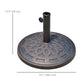Outsunny Patio Umbrella Base 31 lb Heavy Duty Round Market Umbrella Holder Outdoor Garden Backyard Bronze | The Comfy Couch Canada