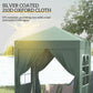 Outsunny 6.6x6.6ft Pop Up Party Tent Green Outdoor Folding Gazebo Canopy with Side Walls | The Comfy Couch Canada