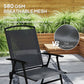 Outsunny 5 Pieces Outdoor Patio Dining Set with Glass Top Table and 4 Mesh Folding Chairs, Small Outdoor Patio Furniture, Grey | The Comfy Couch Canada