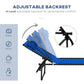Outsunny 2 PCs Folding Lounge Chairs, Adjustable Chaise Lounge with Headrest, Reclining Lounger Cot for Camping, Hiking, Blue | The Comfy Couch Canada
