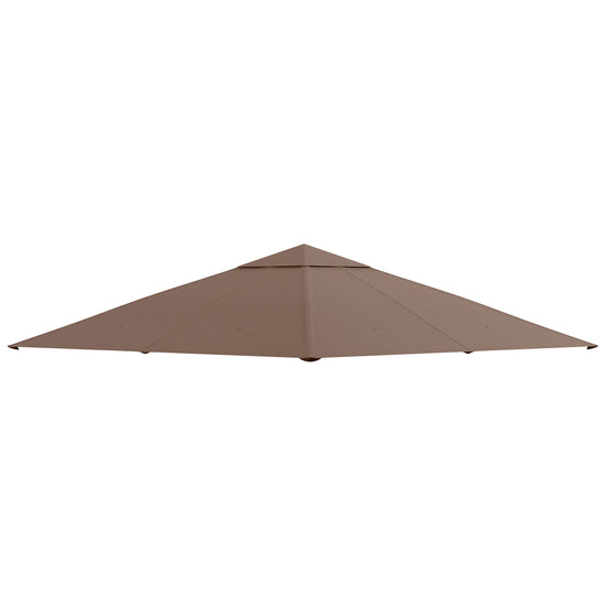 Outsunny Gazebo Canopy Replacement 9.84 x 9.84ft UV Protected Top Sun Shade Coffee | The Comfy Couch Canada